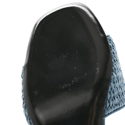 Givenchy Raffia Logo Mule Sandals 38 Denim Blue 9 of 10