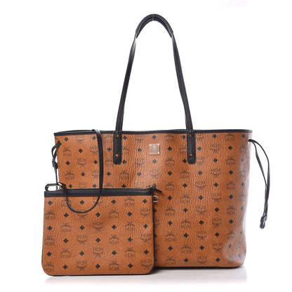 MCM Visetos Large Project Reversible Shopper Tote Cognac 1 of 20