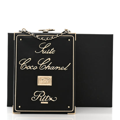 Chanel Lambskin Room Card Minaudiere Evening Bag Black Gold 11 of 11
