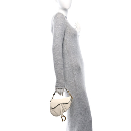 Christian Dior Grained Calfskin Mini Saddle Bag White 2 of 10
