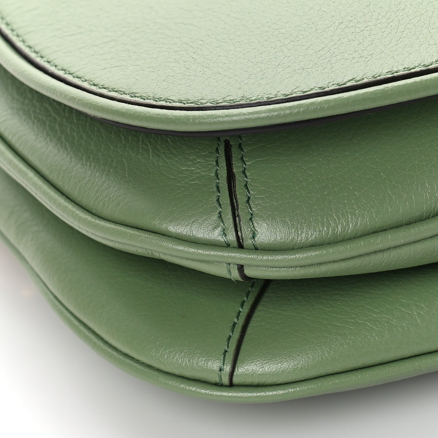 Gucci Roxy Calfskin Web Medium Blondie Top Handle Shoulder Flap Bag Salamander Green 7 of 8