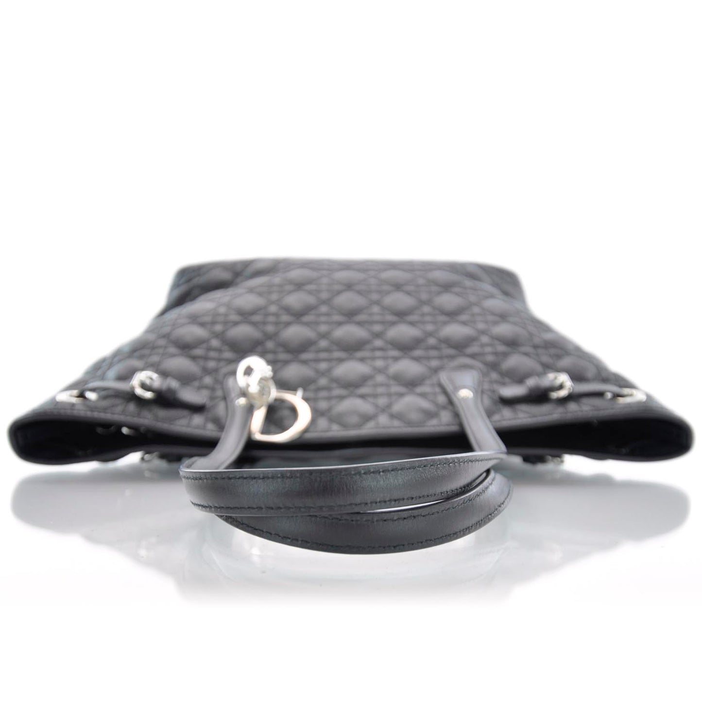 Coated Canvas Cannage Medium Panarea Tote Black