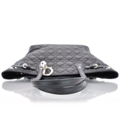 Christian Dior Coated Canvas Cannage Medium Panarea Tote Black 5 of 14
