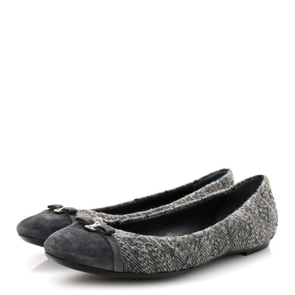 Louis Vuitton Monogram Suede Tweed Ballet Flats 39.5 Grey 4 of 9