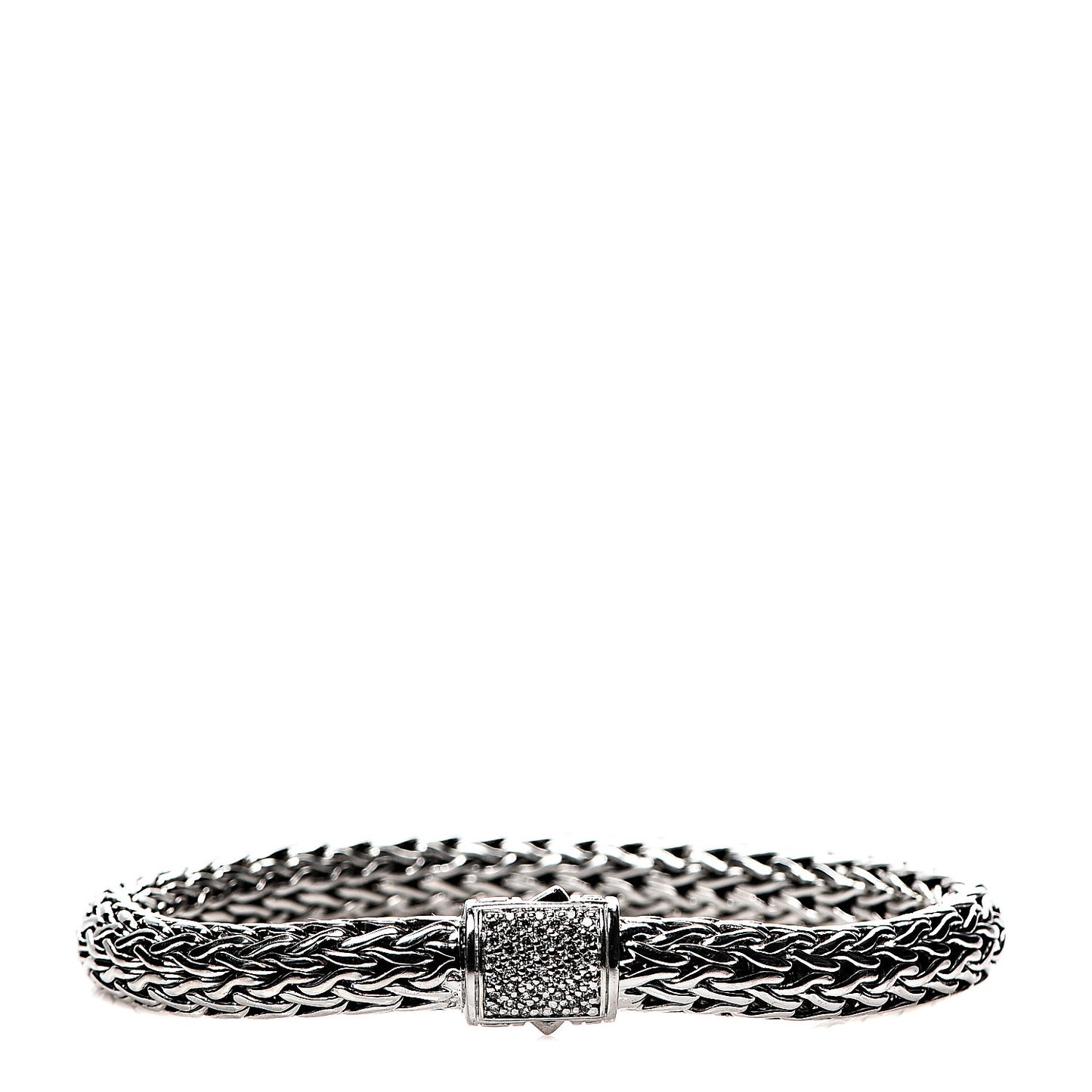 Sterling Silver Diamond 7mm Classic Chain Bracelet M