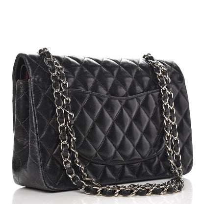 Chanel Lambskin Quilted Medium Double Flap Black 3 of 21