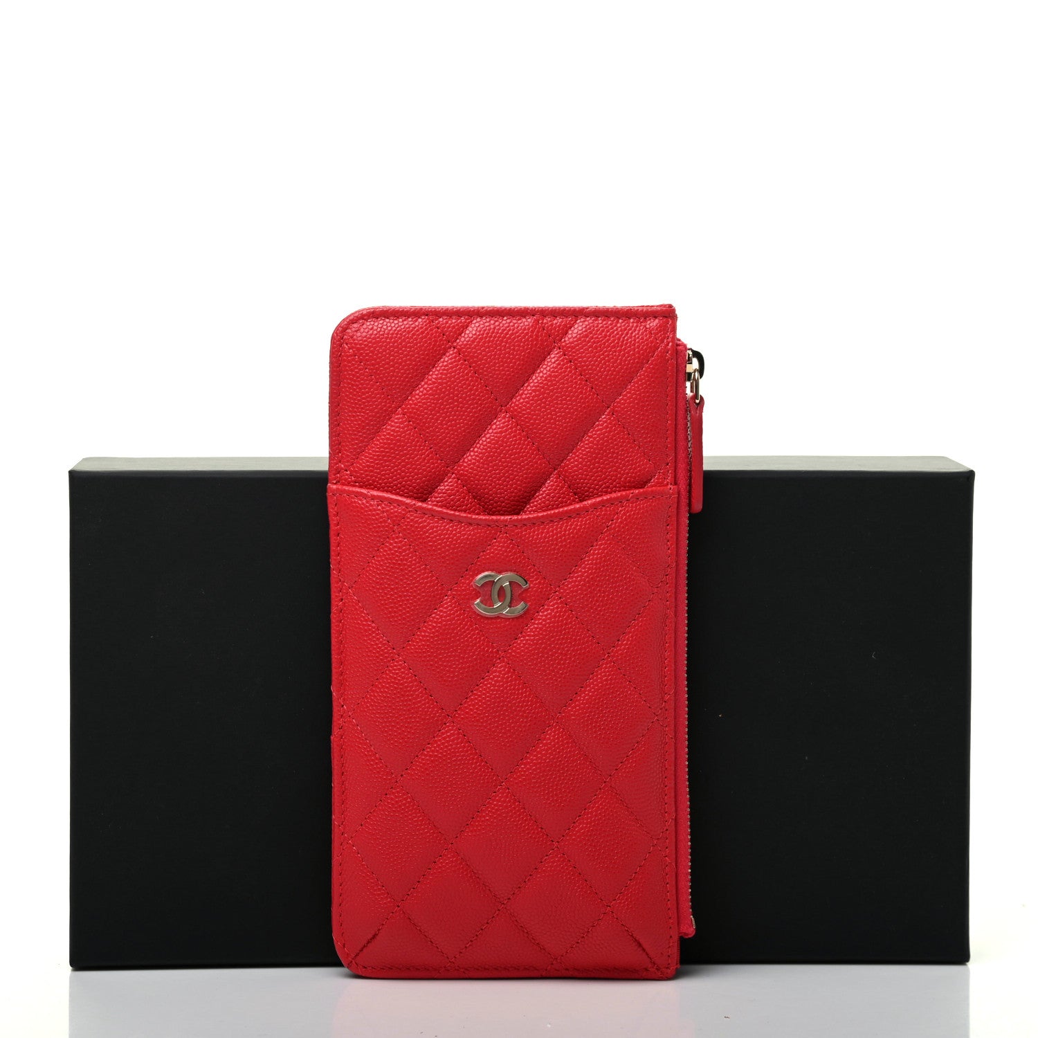 Chanel Caviar Quilted Classic iPhone Pouch Red 8 of 8