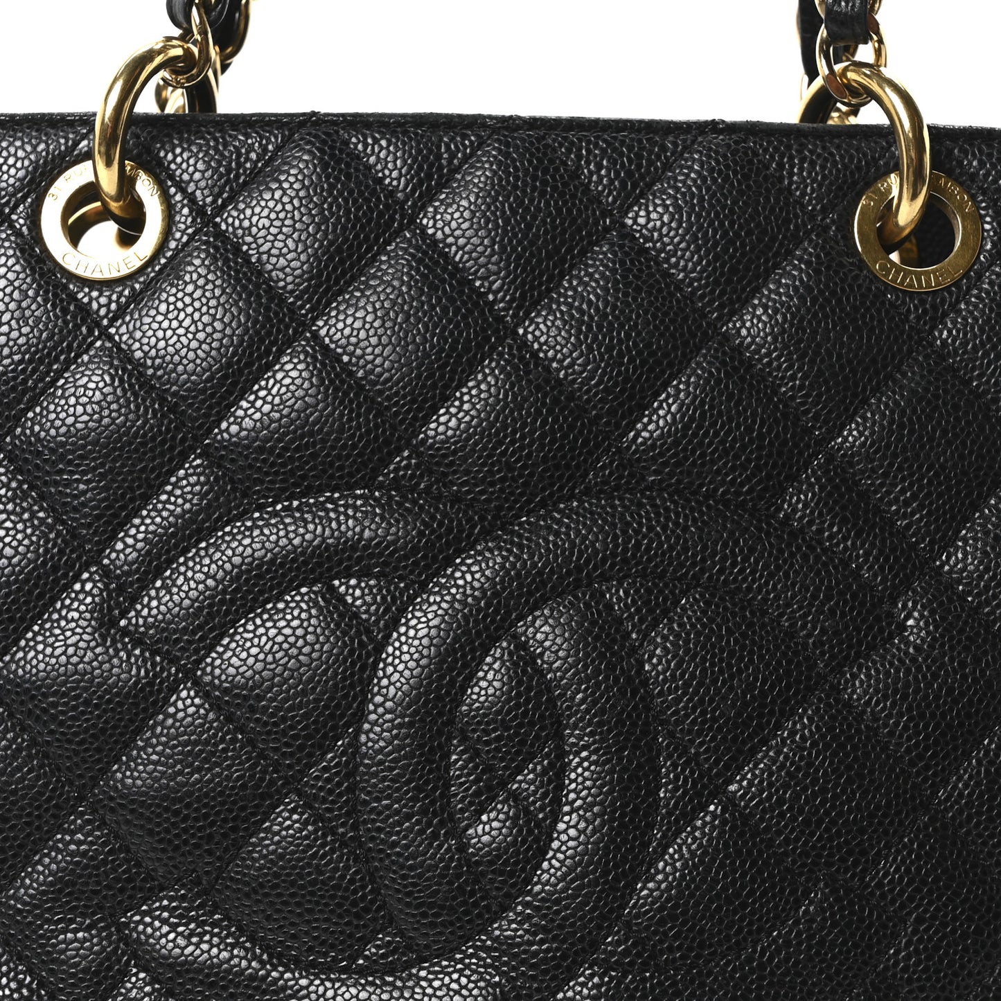 Caviar Quilted Grand Shopping Tote GST Black