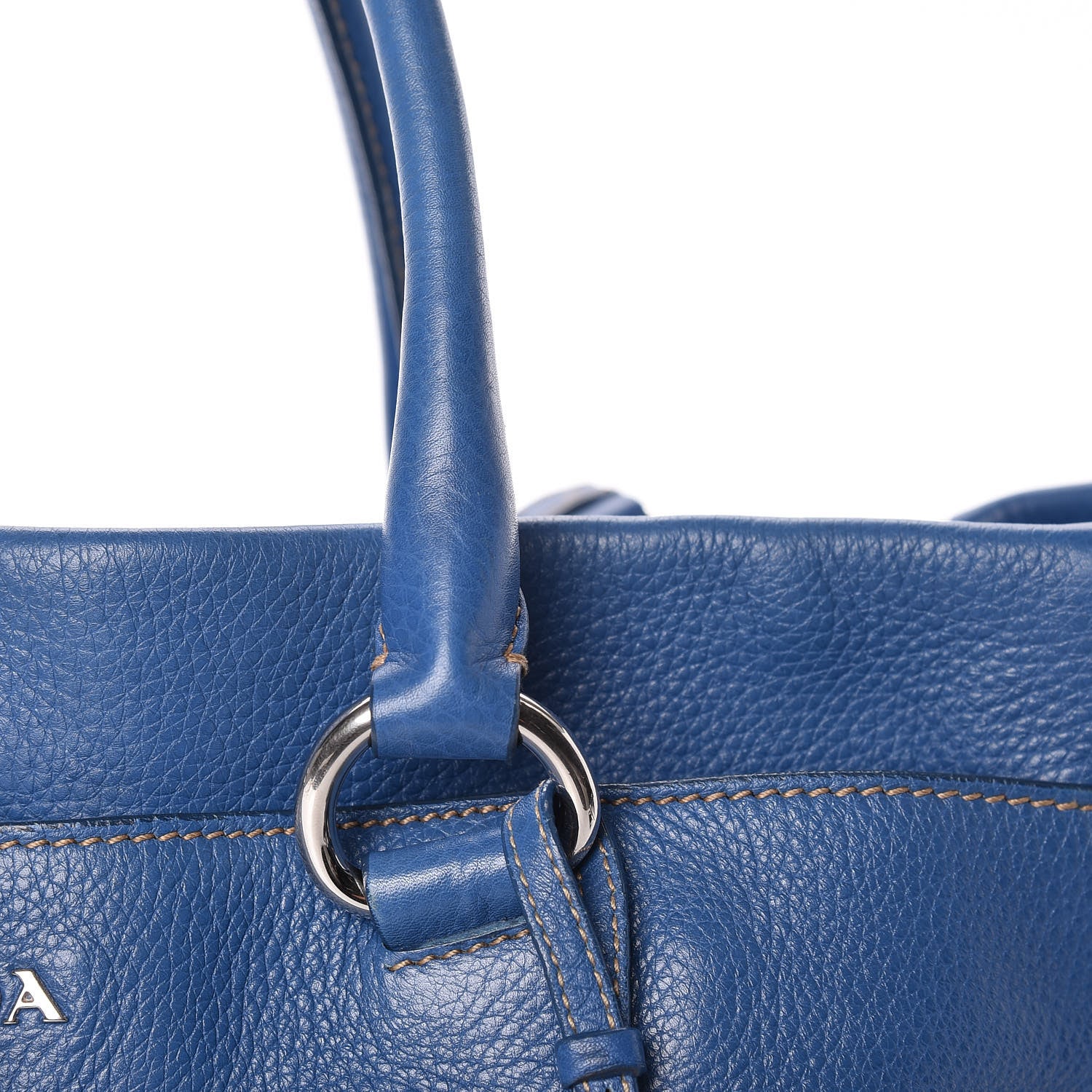 Prada Cervo Deerskin Tote Blue 11 of 16