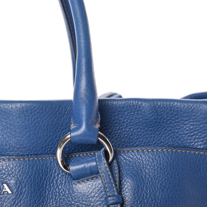 Prada Cervo Deerskin Tote Blue 11 of 16