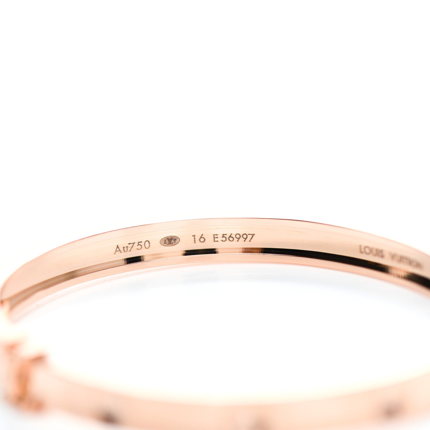 Louis Vuitton 18K Rose Gold Empreinte Bangle Bracelet 3 of 4