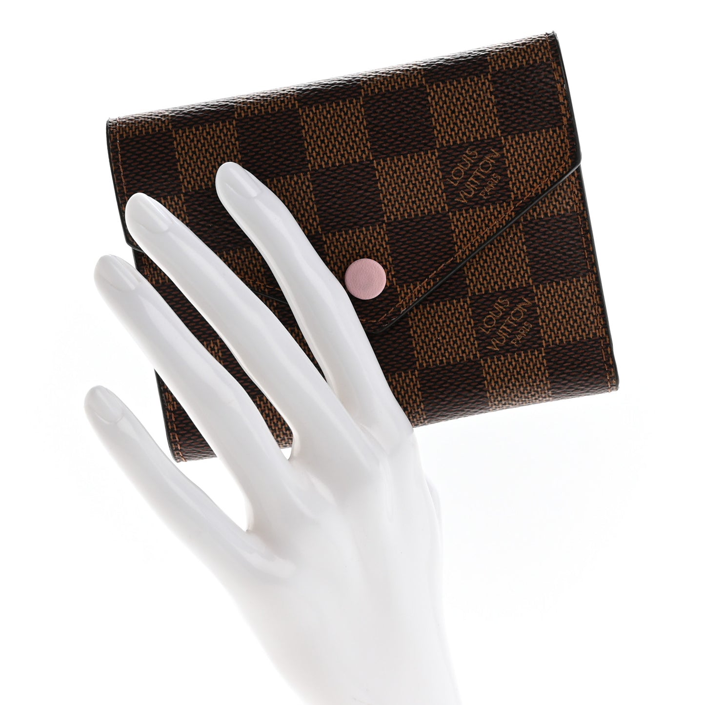 Damier Ebene Victorine Wallet Rose Ballerine