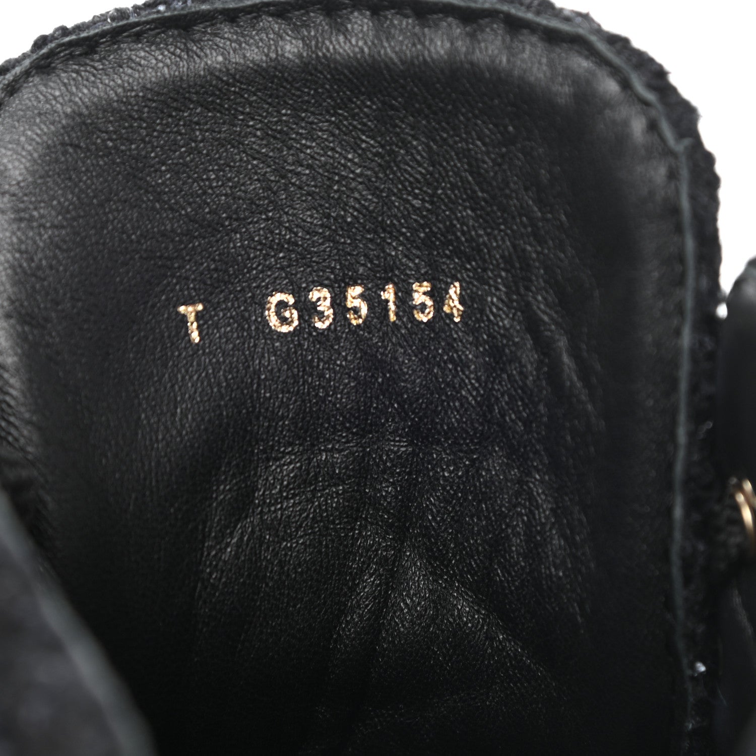 Chanel Tweed Patent Calfskin Pearl Combat Short Boots 38.5 Black Grey 8 of 9