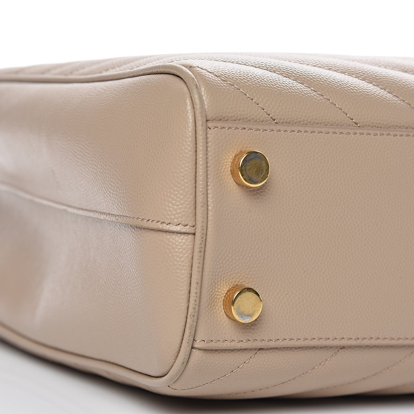 Grain De Poudre Matelasse Chevron Monogram Shopping Bag Nude Powder