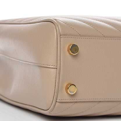 Saint Laurent Grain De Poudre Matelasse Chevron Monogram Shopping Bag Nude Powder 11 of 15