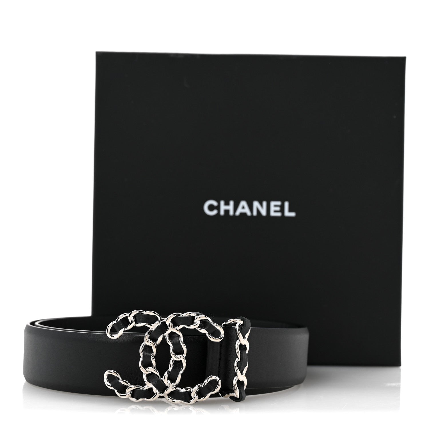 Chanel Calfskin CC Chain Belt 80 32 Black 8 of 8