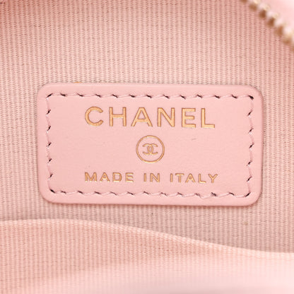 Chanel Caviar Quilted Crystal CC Round Clutch With Chain Pink 6 of 11