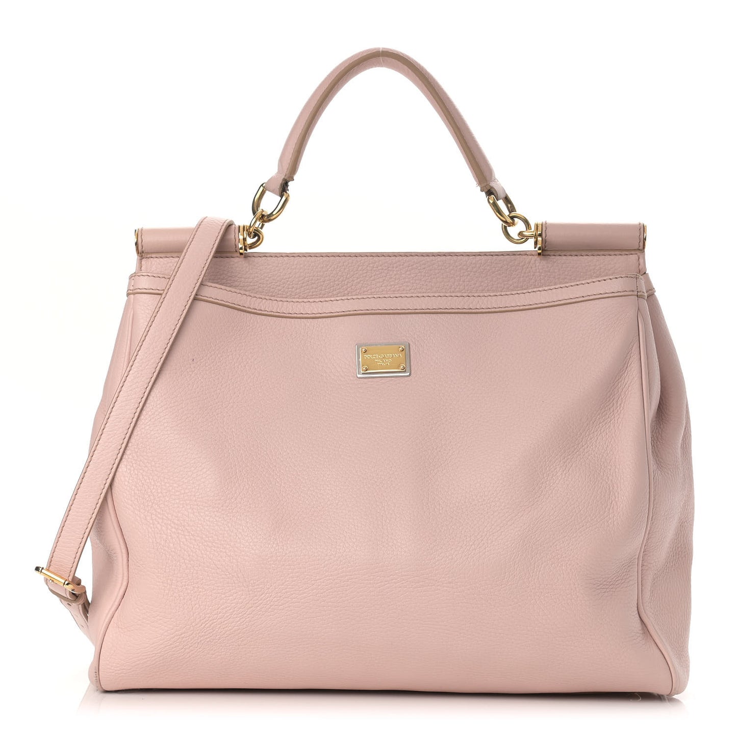 Grained Deerskin Extra Large Miss Sicily Satchel Light Pink