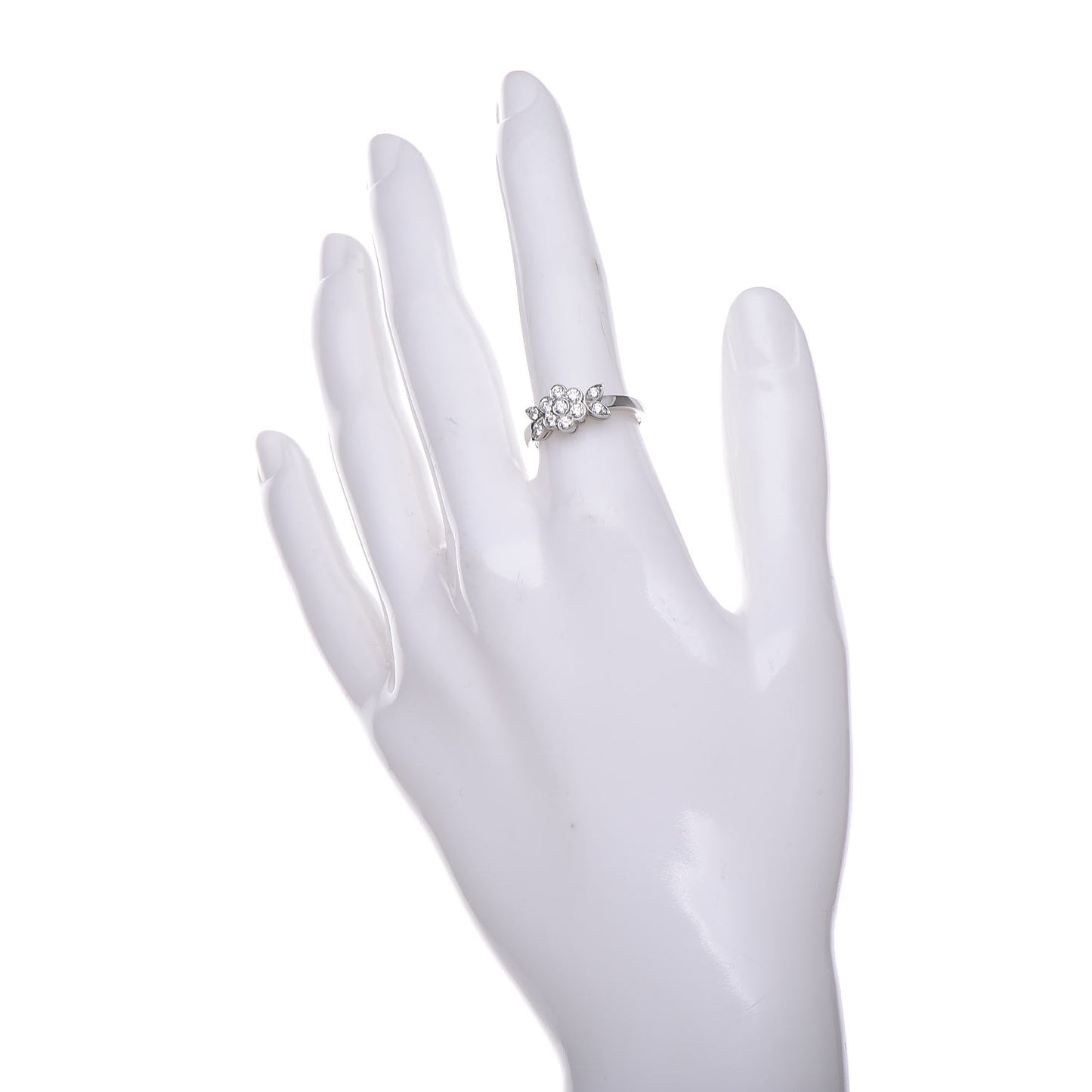 Platinum Diamond Blossom Flower Ring 48 4.5