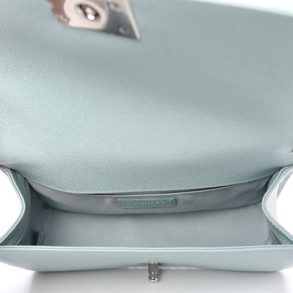 Chanel Caviar Chevron Quilted Medium Boy Flap Light Blue 5 of 10