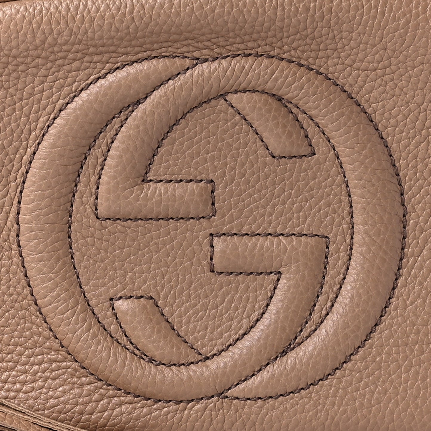 Pebbled Calfskin Small Soho Disco Bag Rose Beige