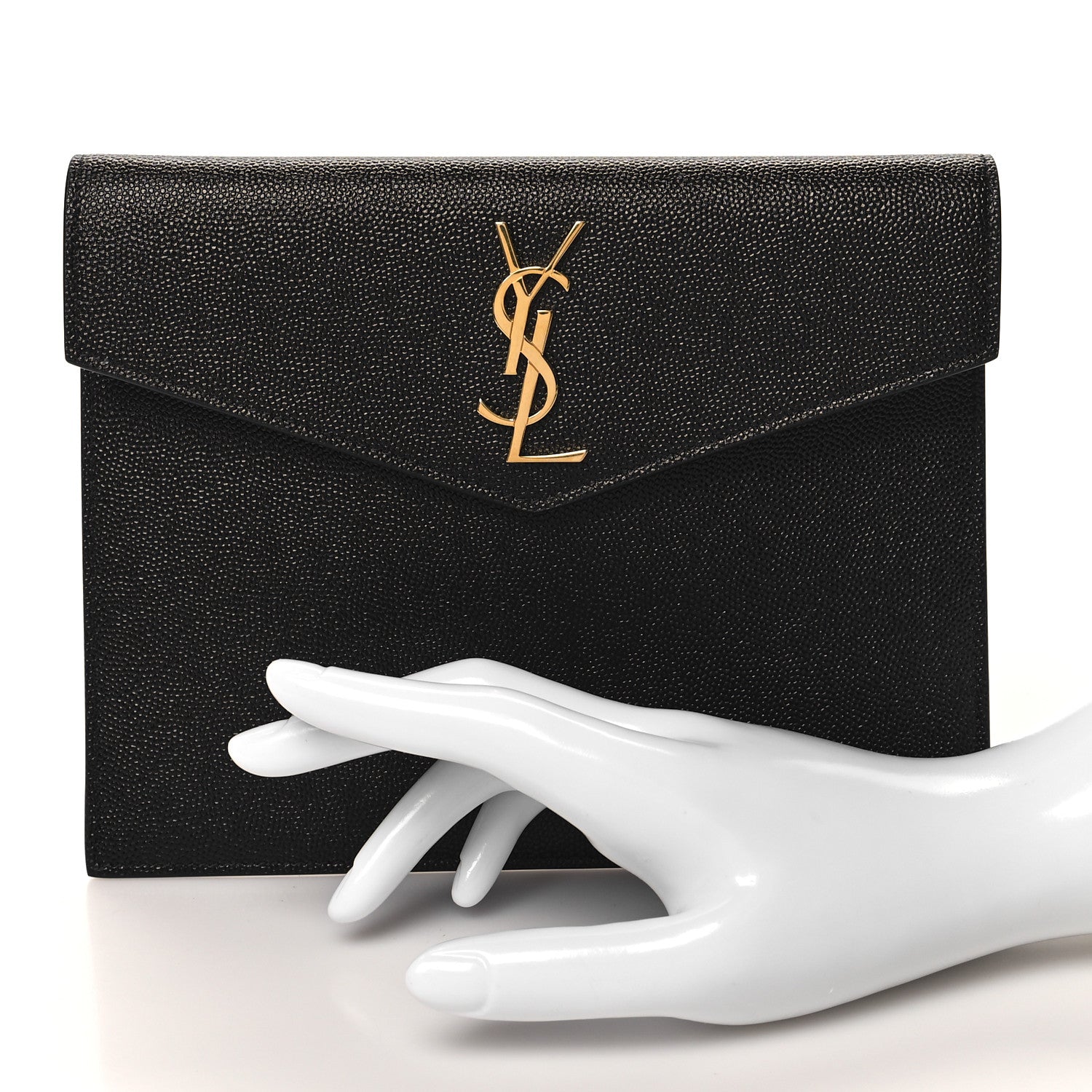 Saint Laurent Grain De Poudre Uptown Baby Pouch Black 2 of 10