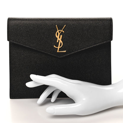 Saint Laurent Grain De Poudre Uptown Baby Pouch Black 2 of 10