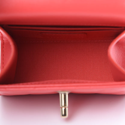 Chanel Lambskin Quilted Mini Trendy CC Chain Wallet Red 5 of 9