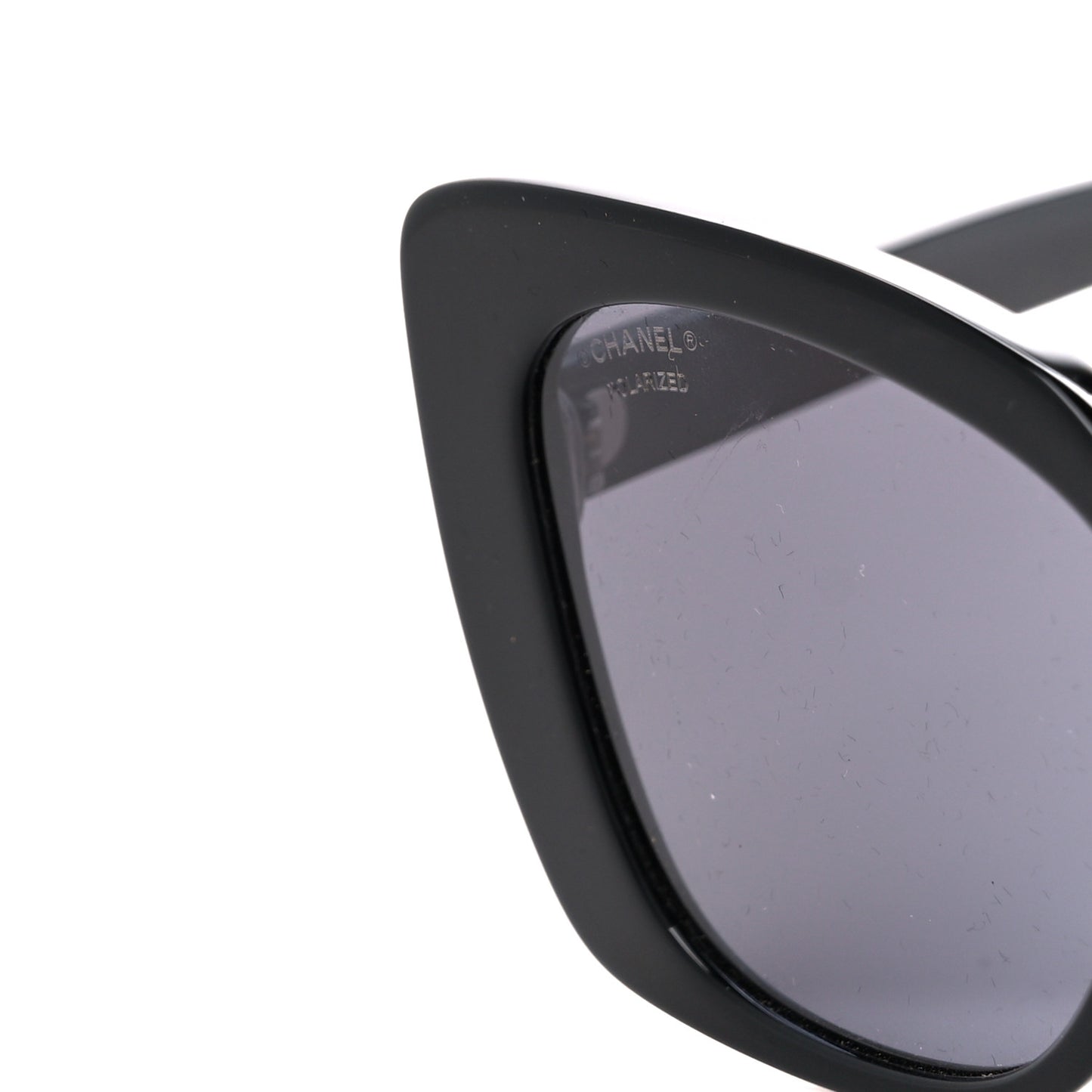 Acetate Strass Polarized Square Sunglasses 5422-B Black
