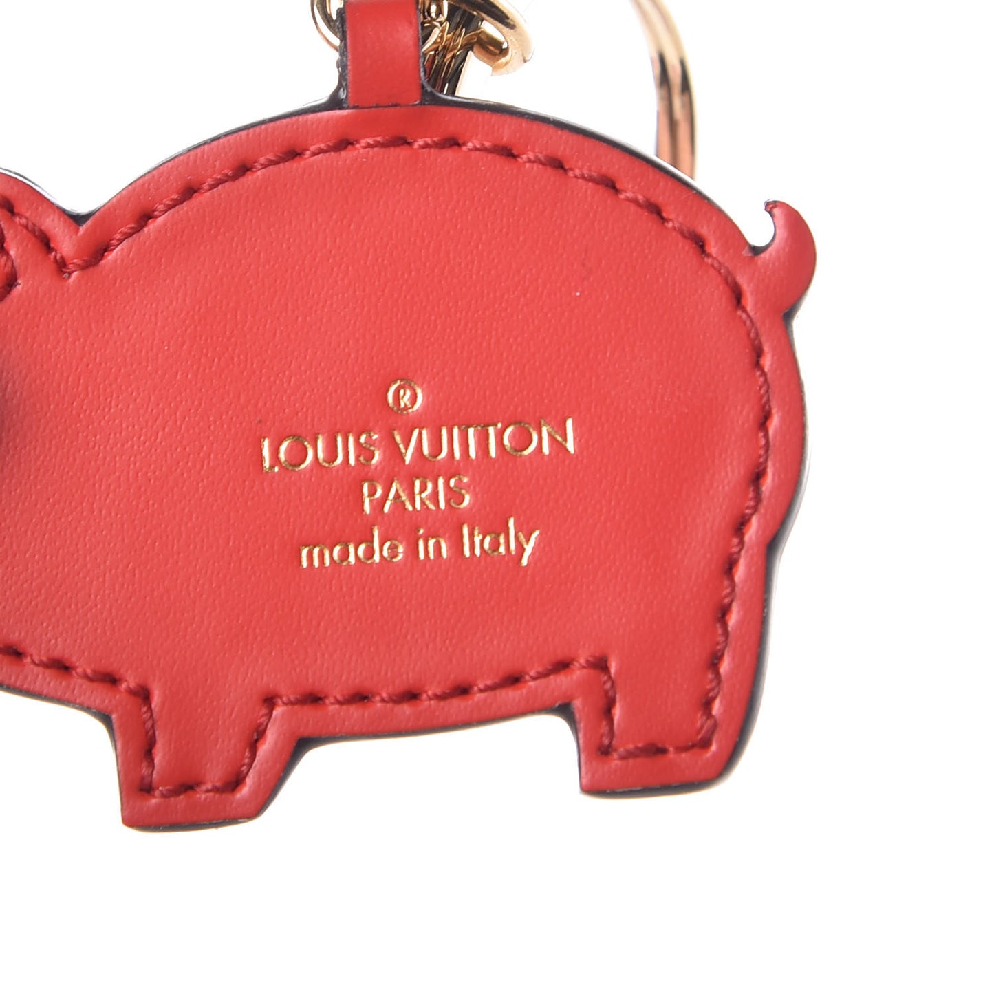 Calfskin Superstition Pig Bag Charm Key Holder Rose