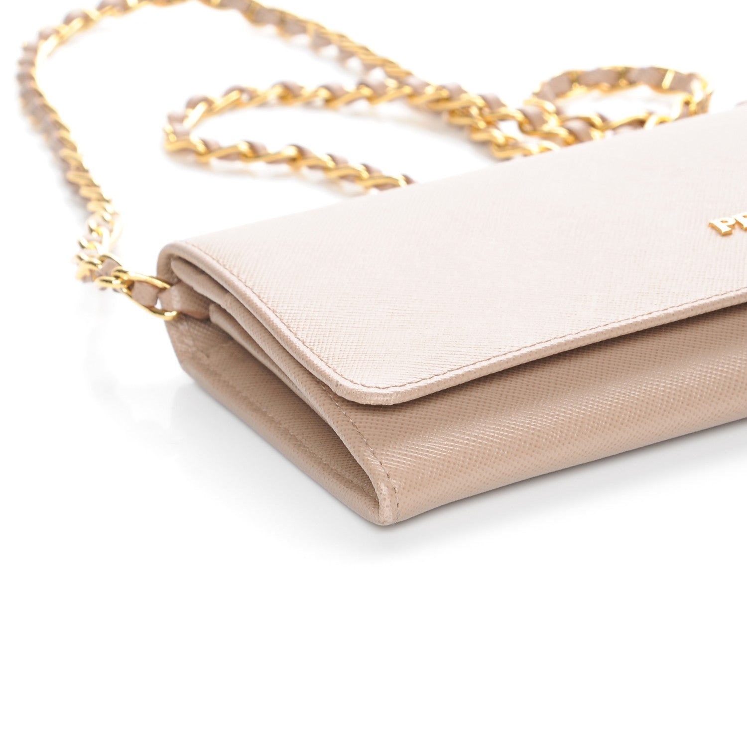 Prada Saffiano Metal Oro Chain Wallet Cammeo 10 of 11