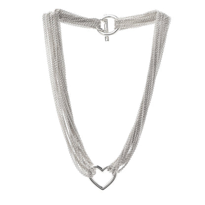 Tiffany Sterling Silver Heart Multi Chain Toggle Necklace 3 of 5