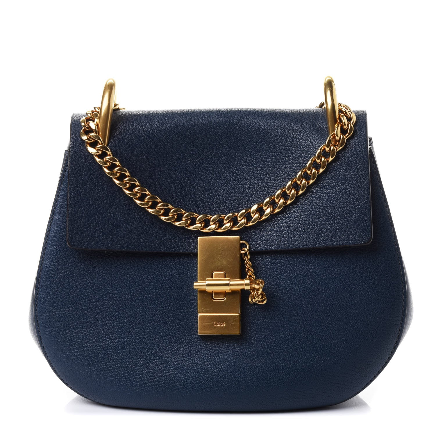 Chloe Goatskin Drew Shoulder Bag Denim Blue 1 of 4