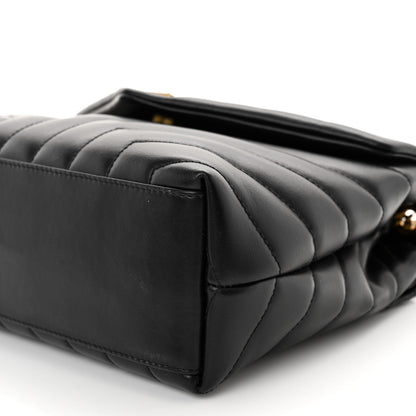 Saint Laurent Calfskin Y Quilted Monogram Small Loulou Chain Satchel Black 9 of 10