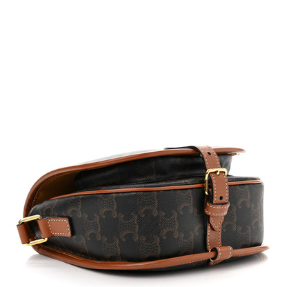 Celine Triomphe Canvas Medium Folco Bag Tan 4 of 9
