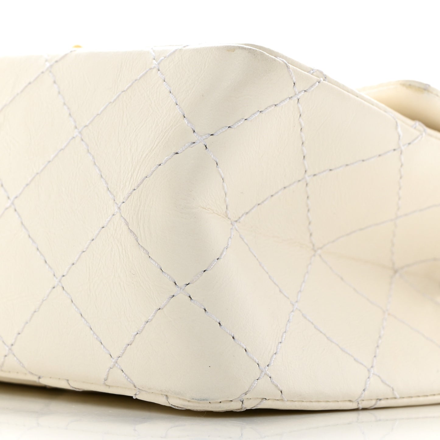 Aged Calfskin Quilted 2.55 Reissue Mini Flap White
