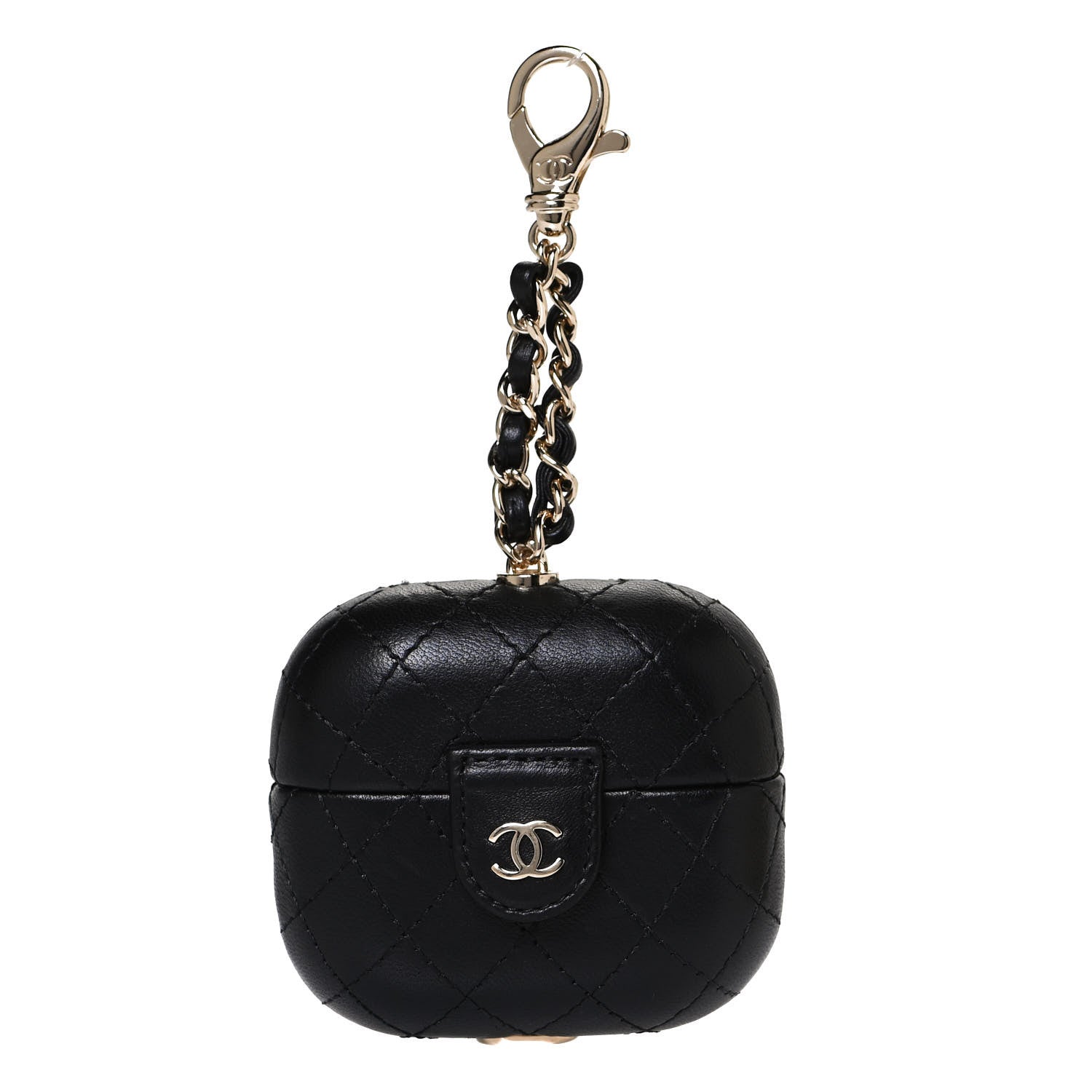 Chanel Lambskin Quilted Airpods Pro Case With Chain Black 1 of 7