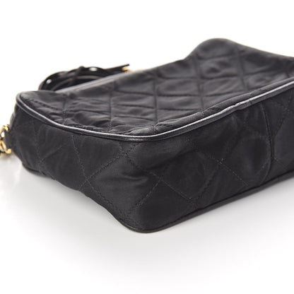 Chanel Lambskin Nylon Quilted Tassel Camera Case Black 9 of 12