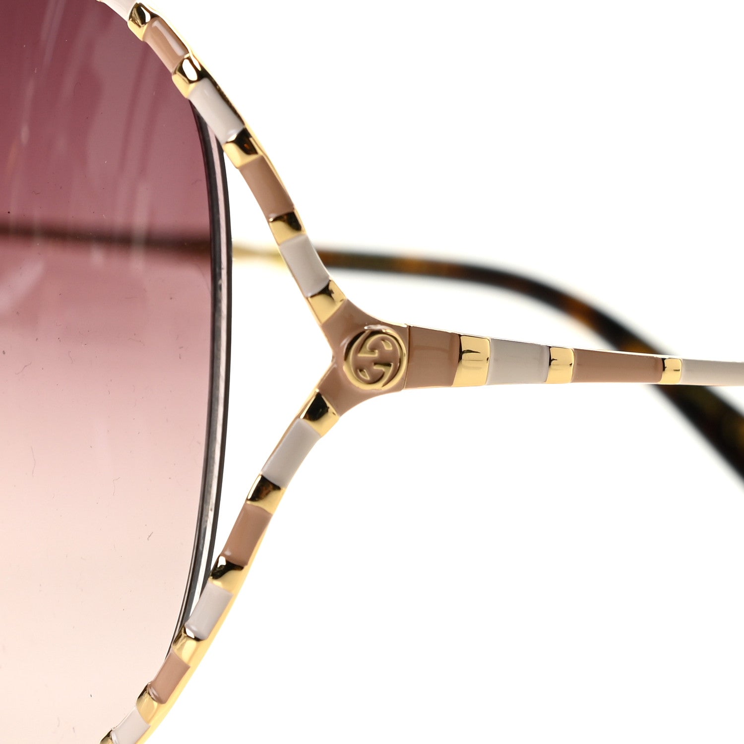 Gucci Metal Round Frame GG0595S Sunglasses Gold Brown 5 of 8