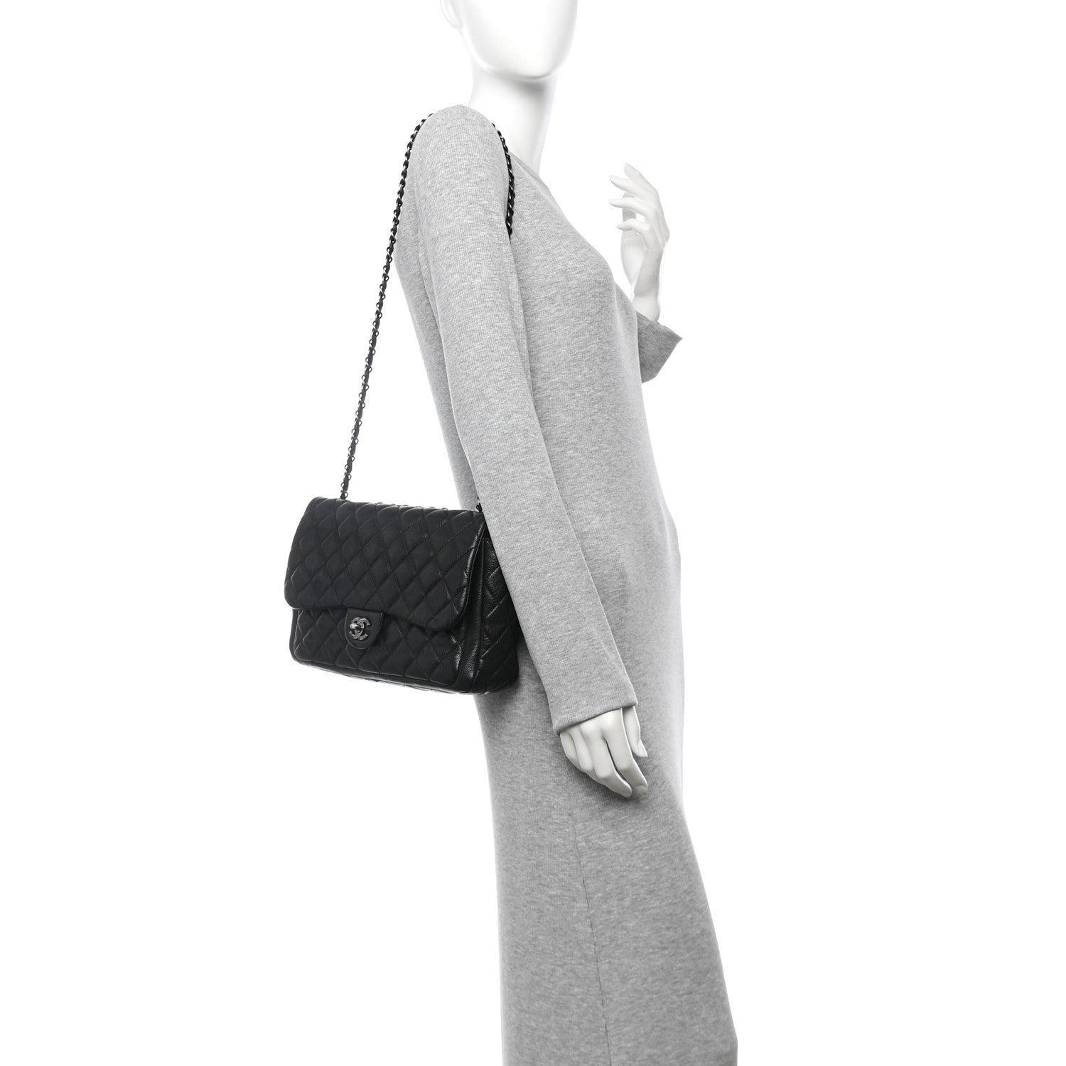 Chanel Caviar Quilted Large Now and Forever Flap Black 2 of 10