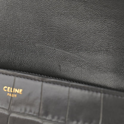 Celine Calfskin Crocodile Embossed Medium Tassel Bag Anthracite 12 of 12