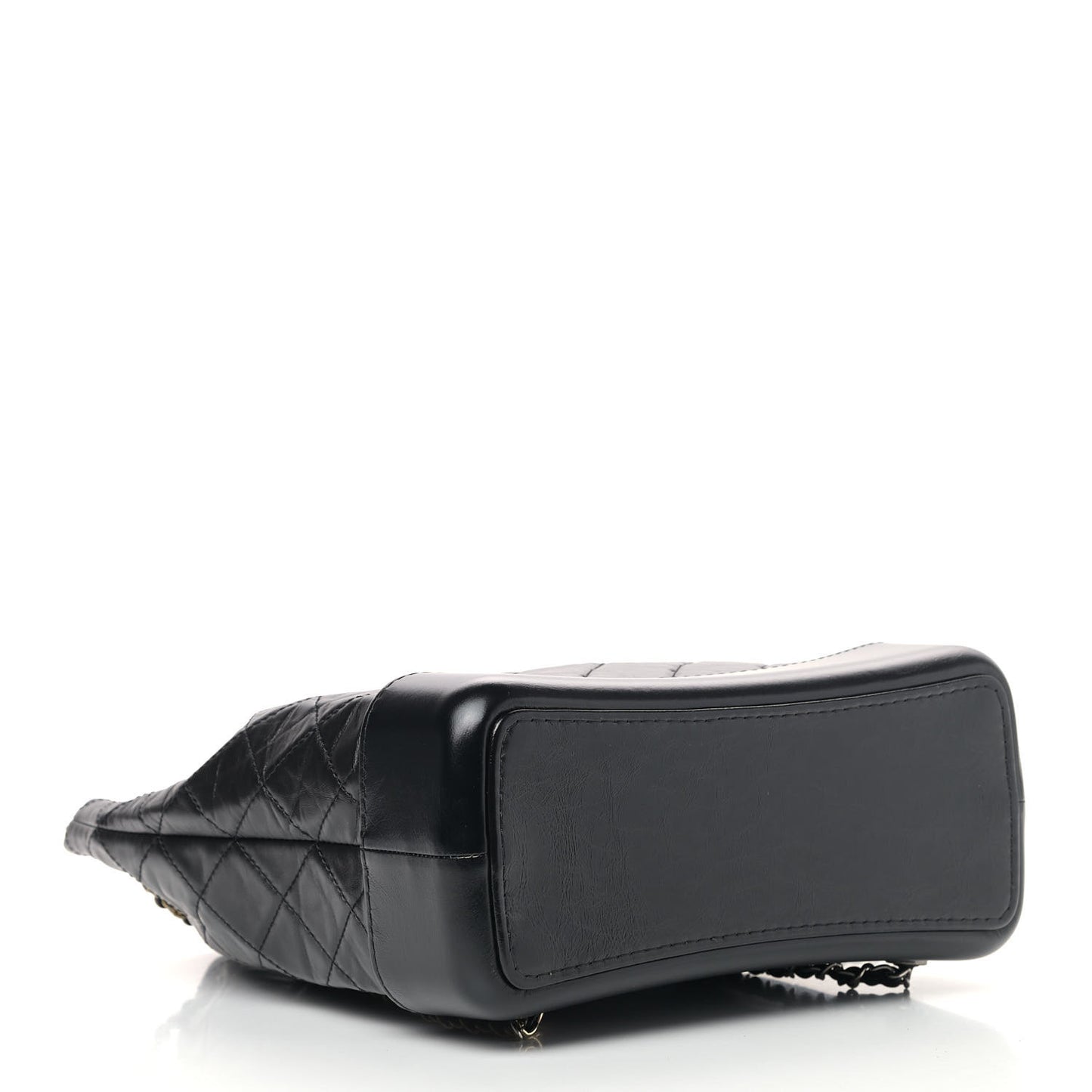 Aged Calfskin Quilted Gabrielle Backpack Black