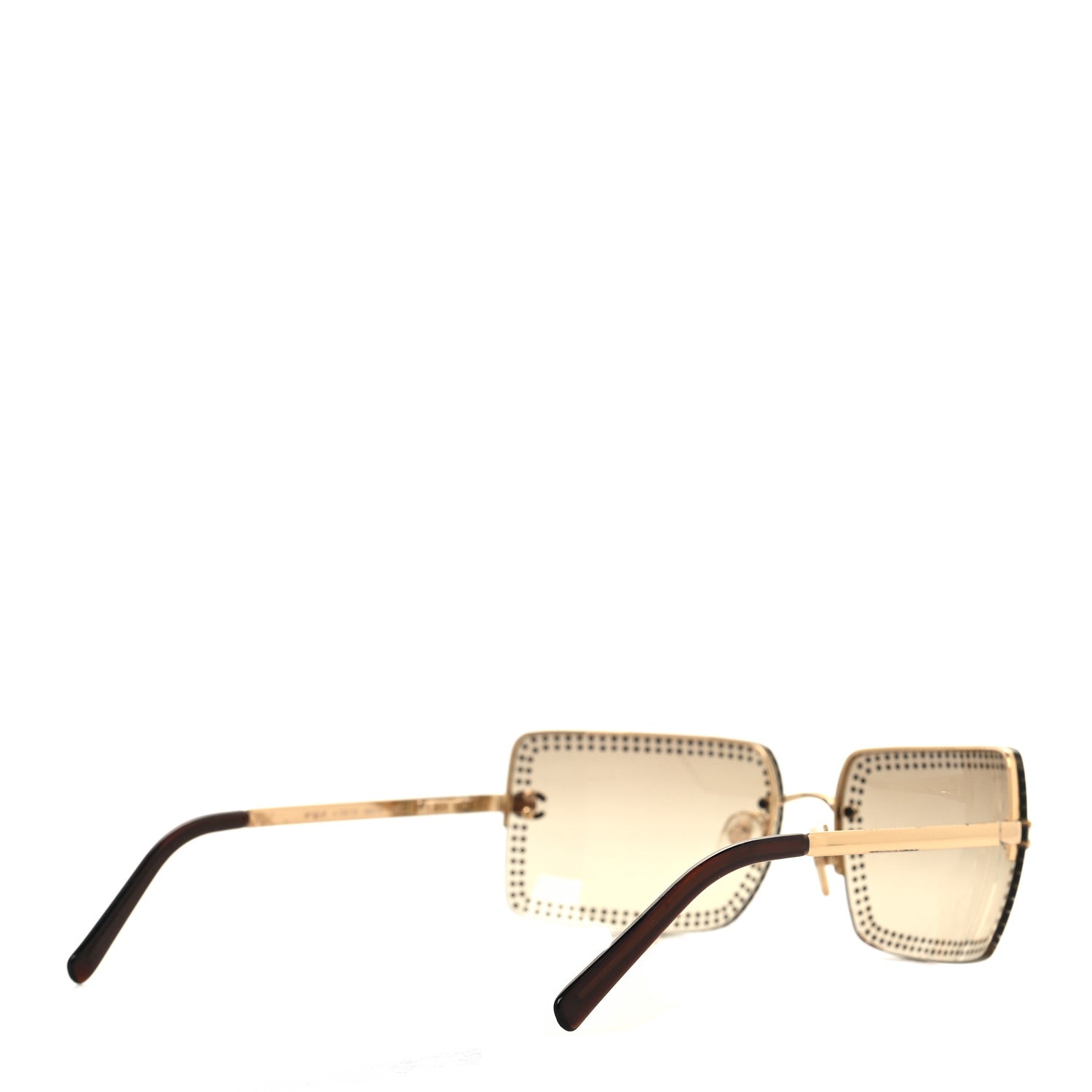 Chanel Crystal CC Logo Sunglasses 4105-B Gold 4 of 8