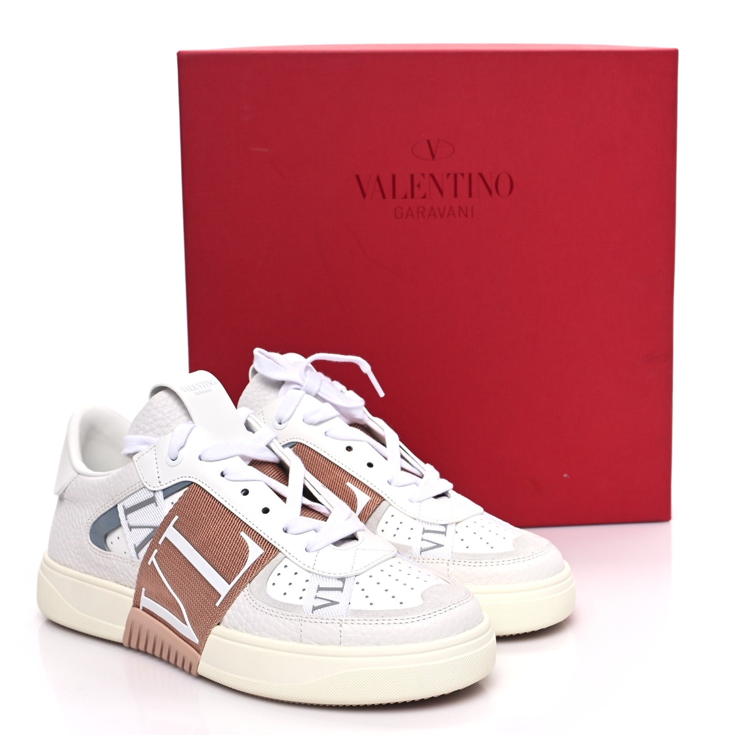 Calfskin Womens VL7N Sneakers 39 White Multicolor