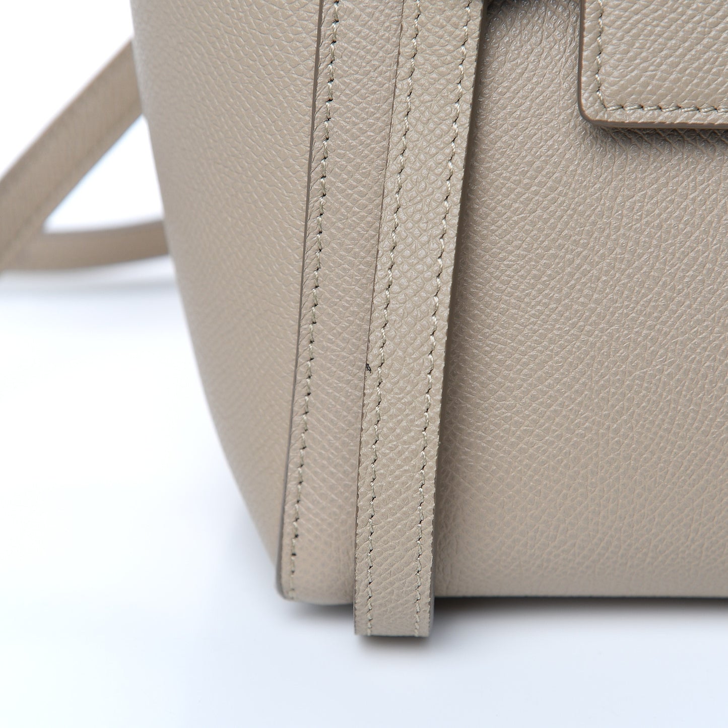 Grained Calfskin Nano Belt Bag Light Taupe