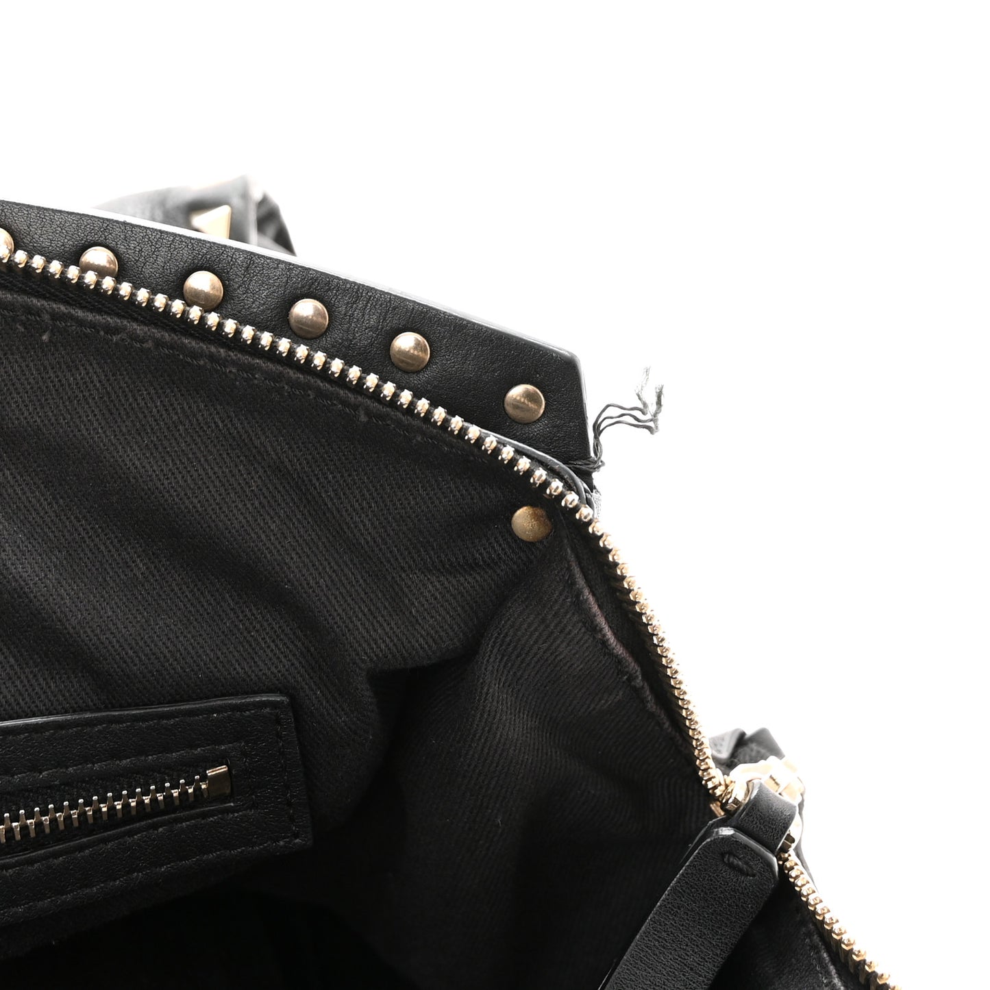 Vitello Rockstud Dome Shopper Black