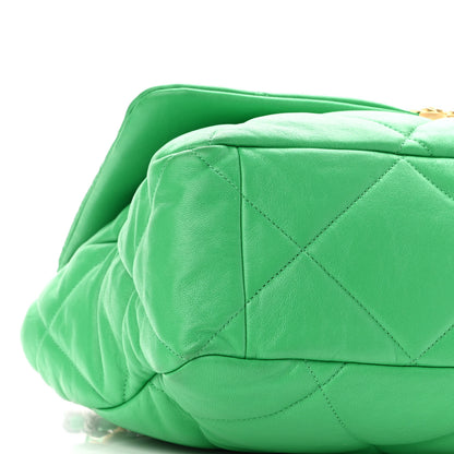 Chanel Lambskin Quilted Maxi Chanel 19 Flap Green 9 of 11