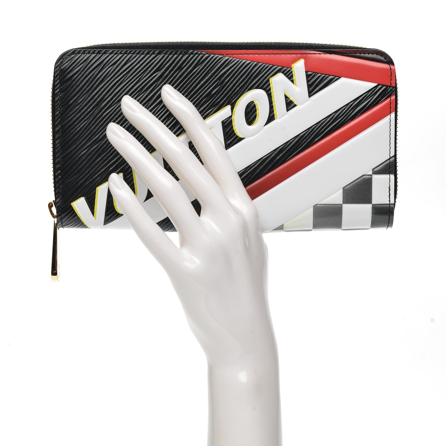 Louis Vuitton Epi Damier Race Zippy Wallet Black Yellow 2 of 7