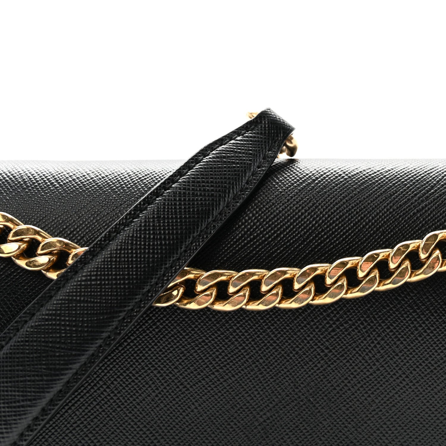 Prada Saffiano Flap Shoulder Bag Black 7 of 9