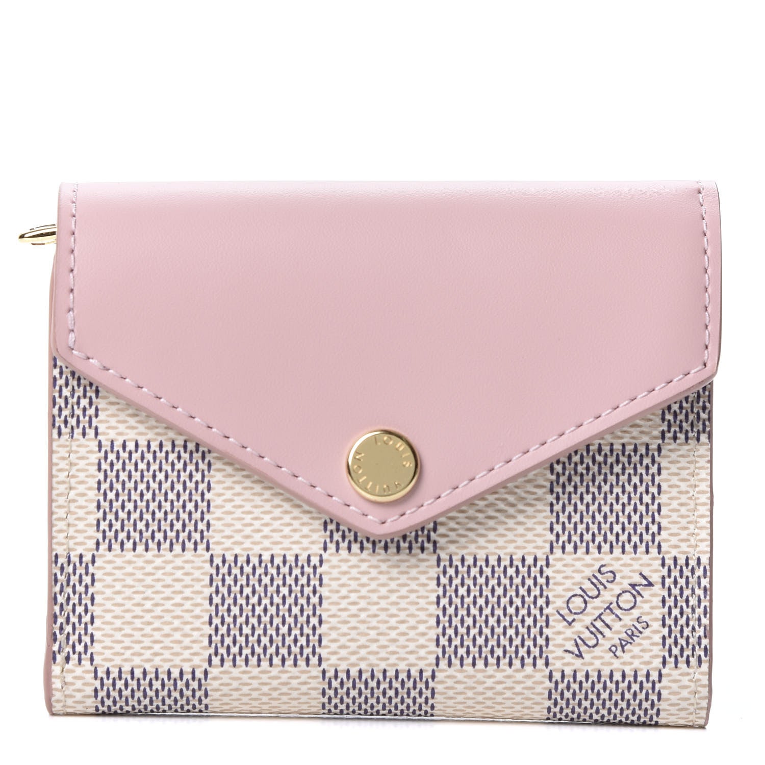 Louis Vuitton Damier Azur Zoe Wallet Rose Ballerine 1 of 9